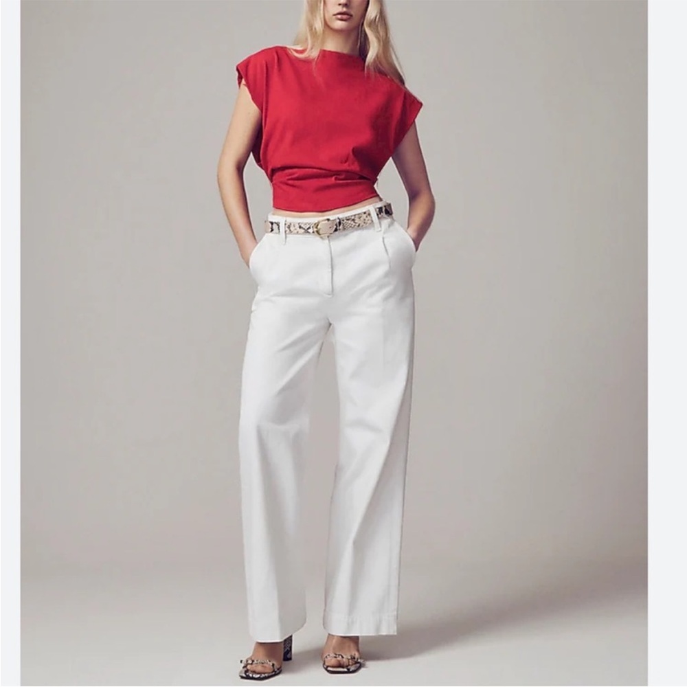 J Crew Women Wide Leg Essential Jean Size 31 In White Preppy Cotton High Rise